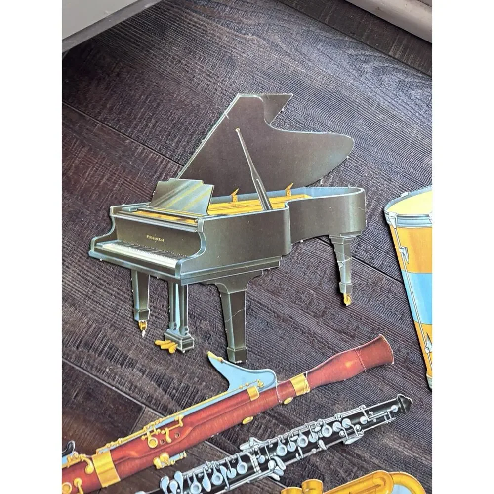 Vintage Musical Instruments Die-cut Cutouts Band Music Cardstock Classroom